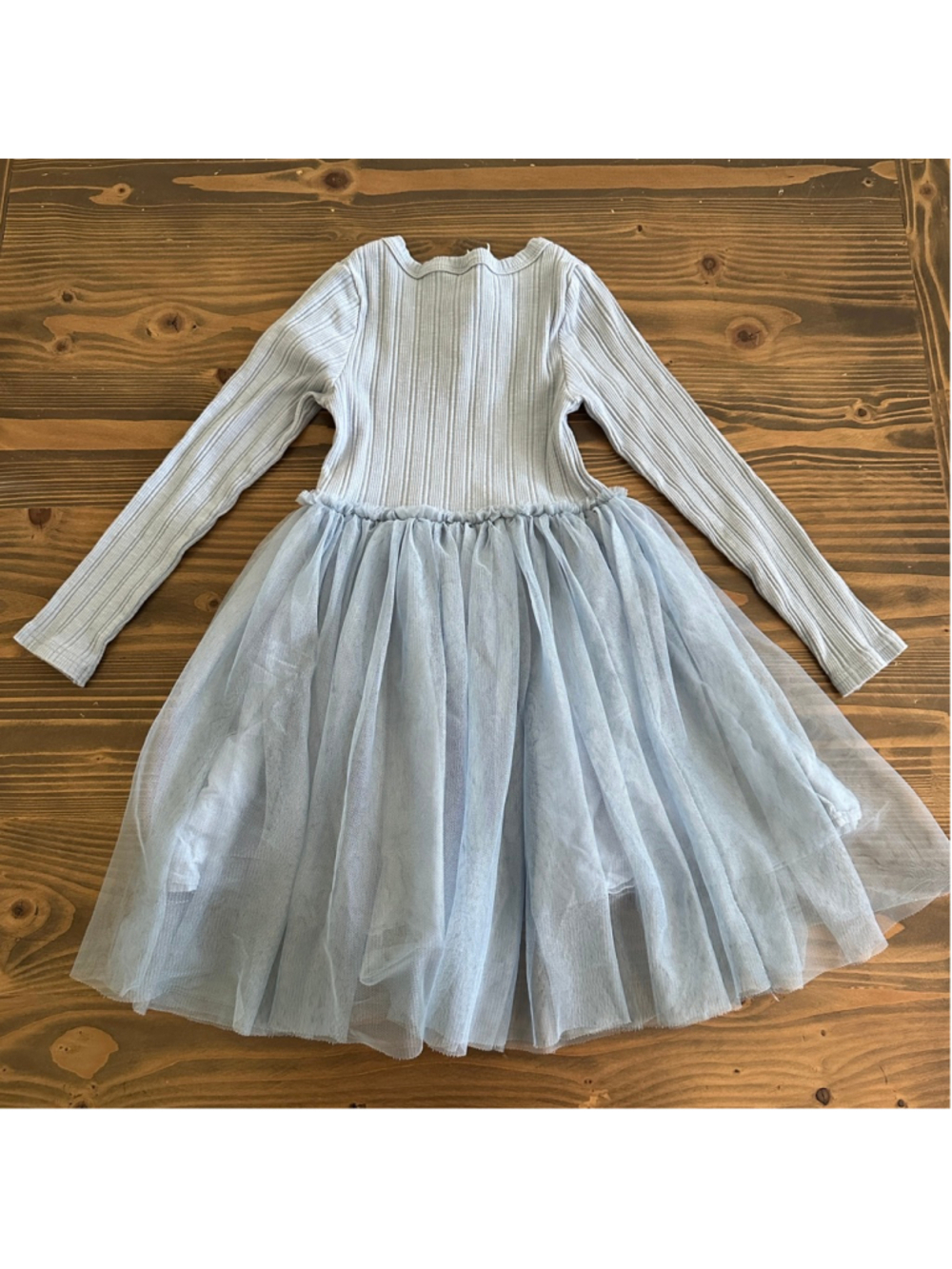 Cotton On Kids Blue Tulle Dress Girls Size 6 Long Sleeve Party Dress - Picture 5 of 6